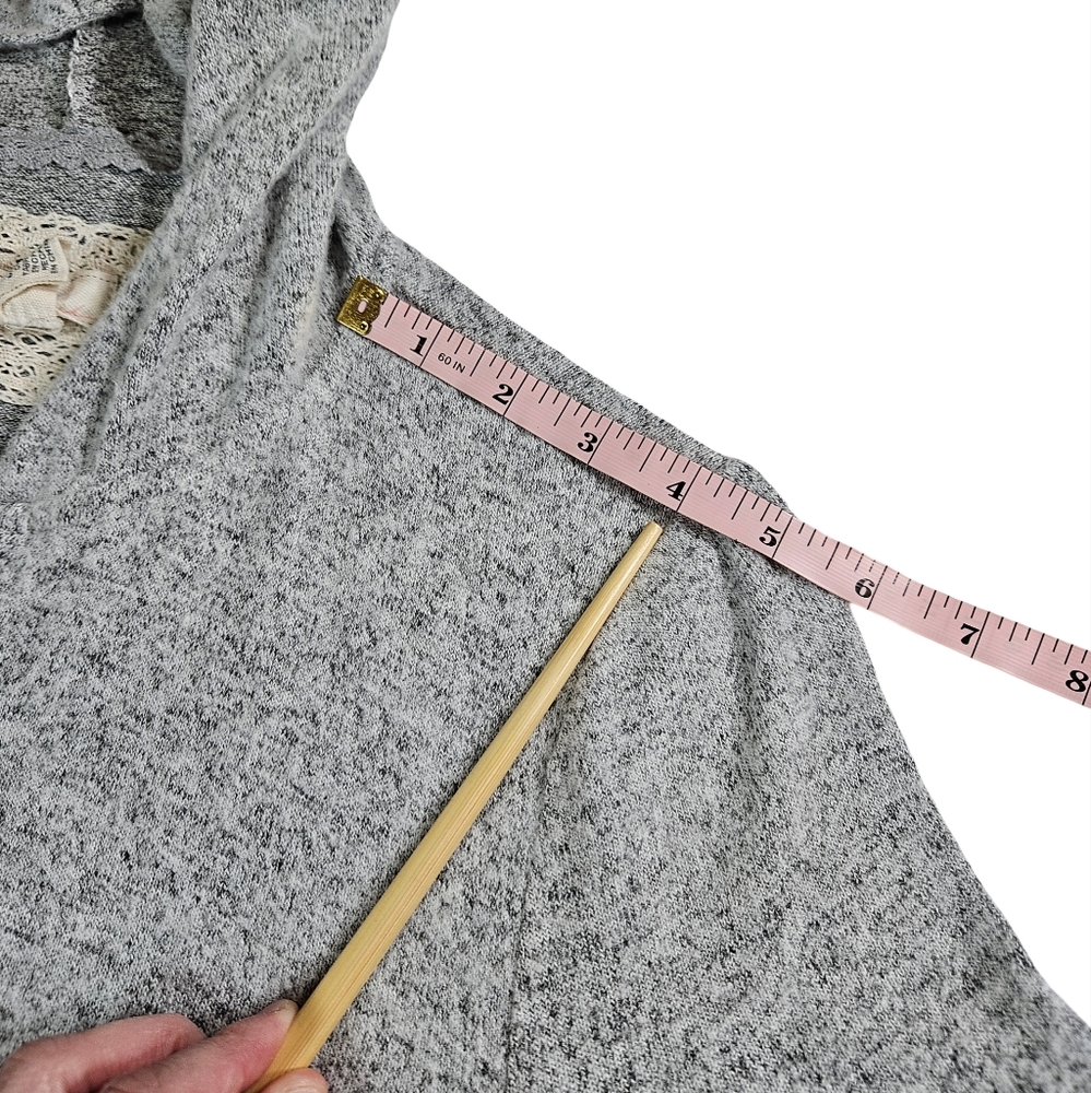 Cupio Long Hooded Cardigan, Heather Grey, Medium - Picture 12 of 13